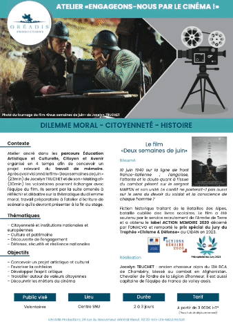 Atelier vidéo Deux semaines de juin